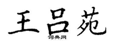 丁謙王呂苑楷書個性簽名怎么寫