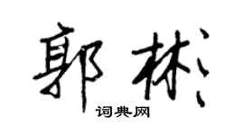 王正良郭彬行書個性簽名怎么寫