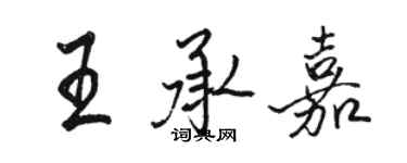 駱恆光王承嘉行書個性簽名怎么寫