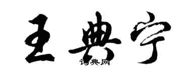 胡問遂王典寧行書個性簽名怎么寫