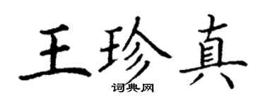 丁謙王珍真楷書個性簽名怎么寫