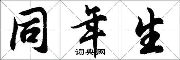 胡問遂同年生行書怎么寫