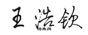 駱恆光王浩欽行書個性簽名怎么寫