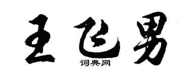 胡問遂王飛男行書個性簽名怎么寫