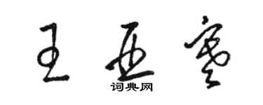 駱恆光王亞寒草書個性簽名怎么寫