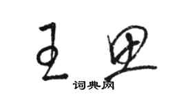 駱恆光王思草書個性簽名怎么寫