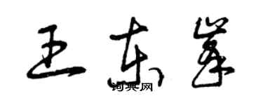 曾慶福王東峰草書個性簽名怎么寫
