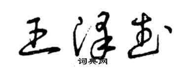 曾慶福王澤武草書個性簽名怎么寫