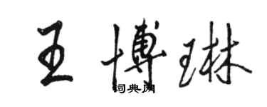 駱恆光王博琳行書個性簽名怎么寫