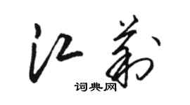 駱恆光江莉草書個性簽名怎么寫