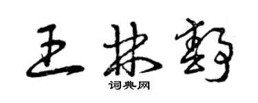 曾慶福王林靜草書個性簽名怎么寫