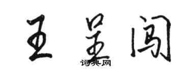 駱恆光王呈闖行書個性簽名怎么寫