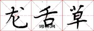 周炳元龍舌草楷書怎么寫
