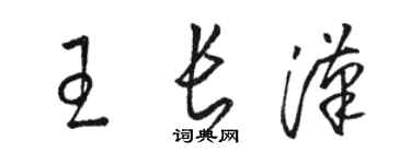 駱恆光王長漢草書個性簽名怎么寫