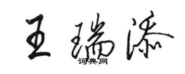 駱恆光王瑞添行書個性簽名怎么寫