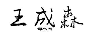 曾慶福王成森行書個性簽名怎么寫