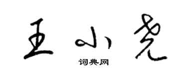 梁錦英王小堯草書個性簽名怎么寫