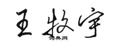 駱恆光王牧宇行書個性簽名怎么寫