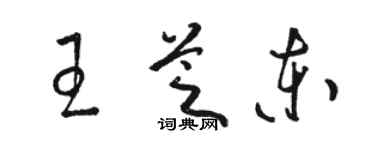 駱恆光王芝東草書個性簽名怎么寫