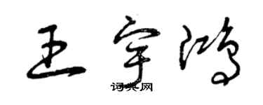 曾慶福王宇鴻草書個性簽名怎么寫