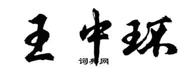 胡問遂王中環行書個性簽名怎么寫