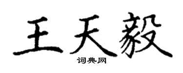 丁謙王天毅楷書個性簽名怎么寫