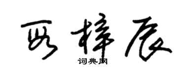 朱錫榮段梓辰草書個性簽名怎么寫