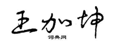 曾慶福王加坤草書個性簽名怎么寫