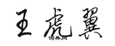 駱恆光王虎翼行書個性簽名怎么寫