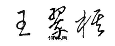 駱恆光王翠棋草書個性簽名怎么寫