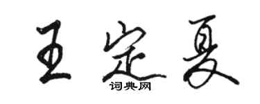 駱恆光王定夏行書個性簽名怎么寫