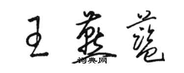 駱恆光王燕藍草書個性簽名怎么寫