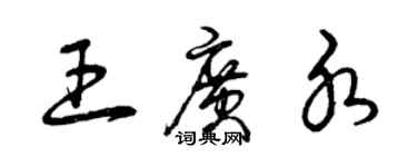 曾慶福王廣水草書個性簽名怎么寫