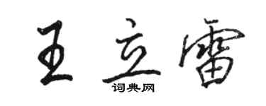 駱恆光王立雷行書個性簽名怎么寫