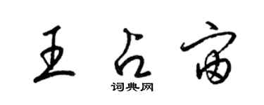 梁錦英王占宙草書個性簽名怎么寫