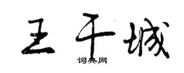 曾慶福王干城行書個性簽名怎么寫