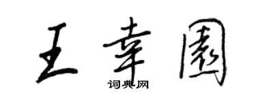 王正良王幸園行書個性簽名怎么寫