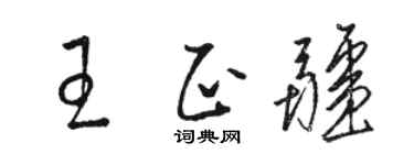 駱恆光王正疆草書個性簽名怎么寫