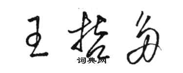 駱恆光王哲多草書個性簽名怎么寫