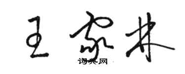 駱恆光王家林草書個性簽名怎么寫