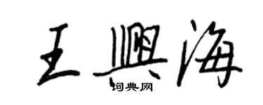王正良王興海行書個性簽名怎么寫