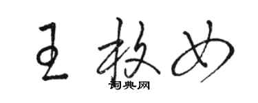 駱恆光王枚女草書個性簽名怎么寫