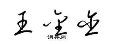 梁錦英王金含草書個性簽名怎么寫