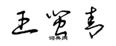 曾慶福王閩青草書個性簽名怎么寫