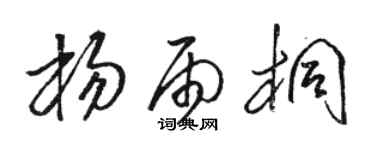 駱恆光楊雨桐草書個性簽名怎么寫