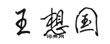 駱恆光王想國行書個性簽名怎么寫