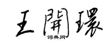 王正良王開環行書個性簽名怎么寫