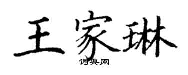 丁謙王家琳楷書個性簽名怎么寫