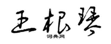 曾慶福王根琴草書個性簽名怎么寫