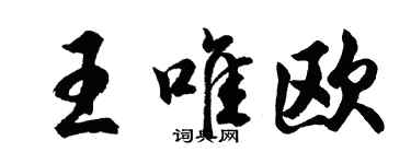 胡問遂王唯歐行書個性簽名怎么寫